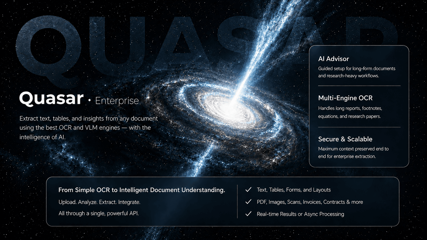 Planet OCR Quasar Enterprise — long reports and research